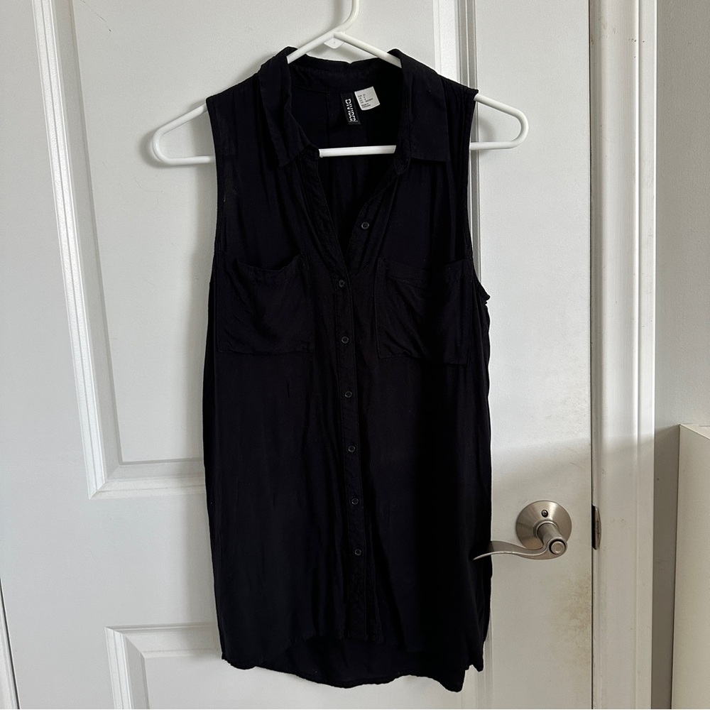 H&M Women’s Collared Button-Down LBD Little Black Dress Sz 4